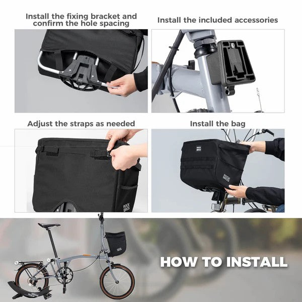 Folding Bike Handlebar Bag Basket Bag - 16L-7