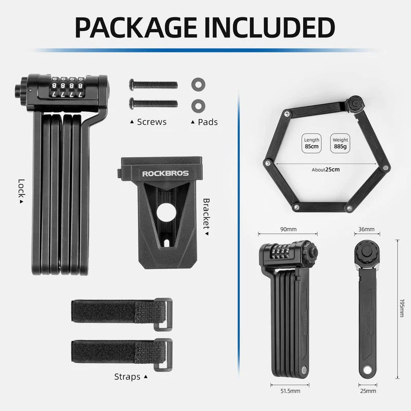 Folding Bike Lock with Password-4