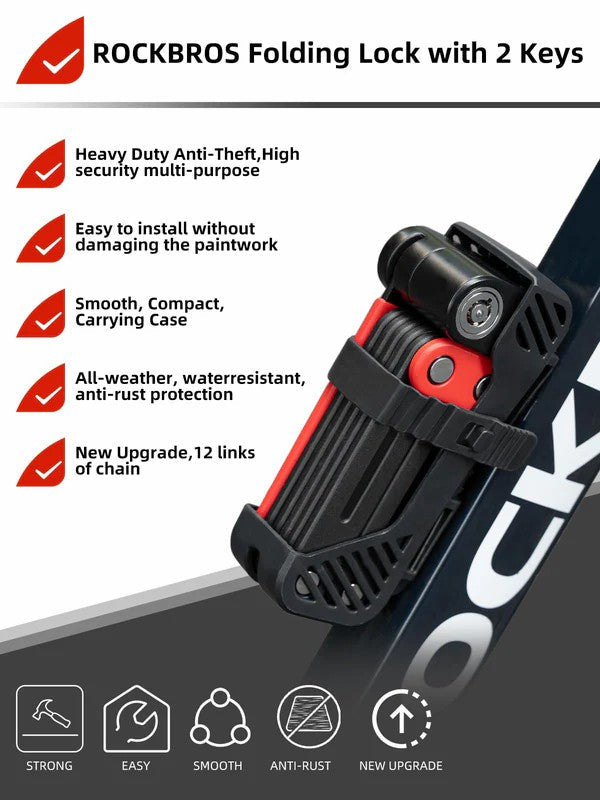 Folding Heavy Duty Anti Theft Bike Lock-2