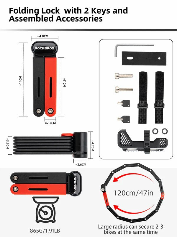 Folding Heavy Duty Anti Theft Bike Lock-4