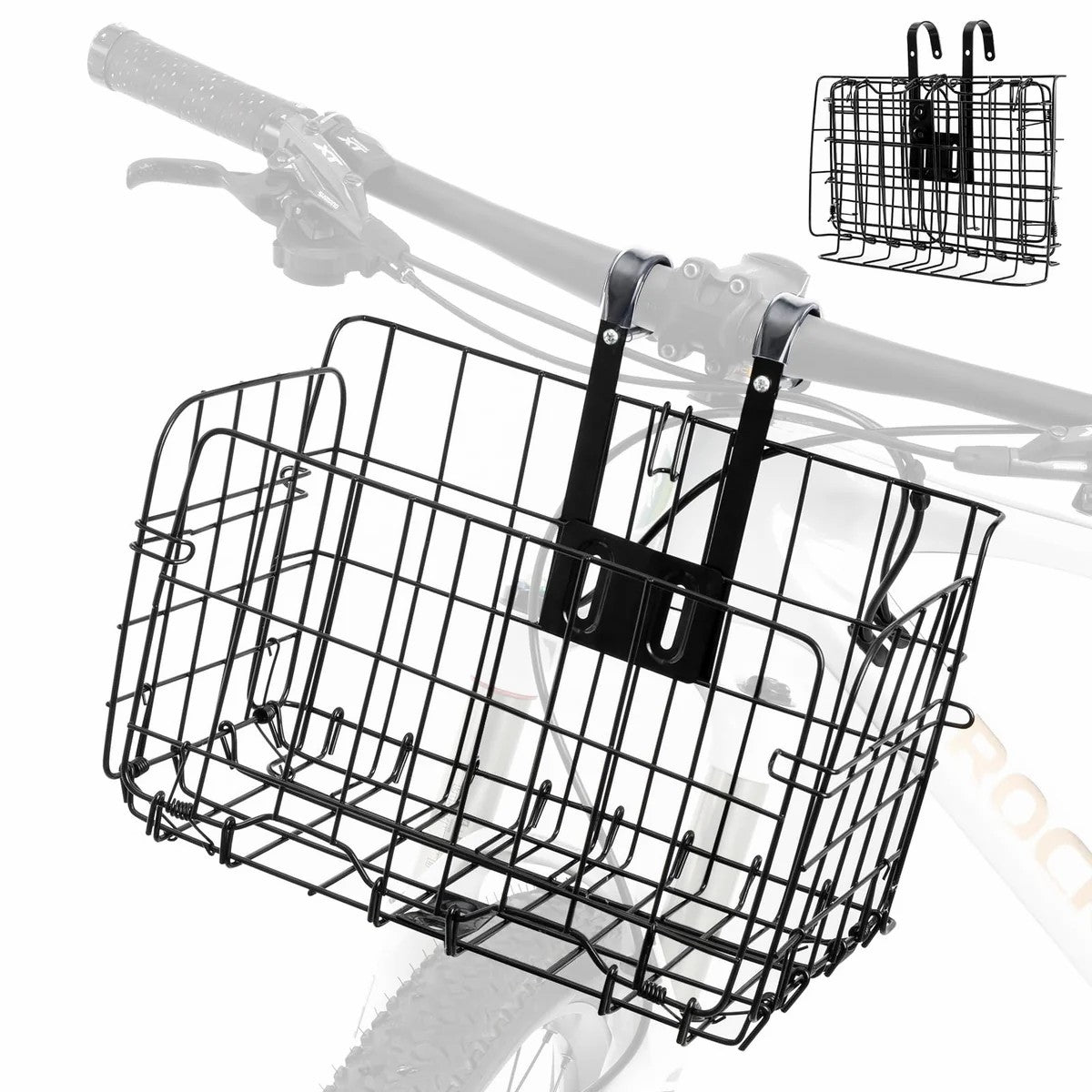 Folding Steel Mesh Bicycle Basket
