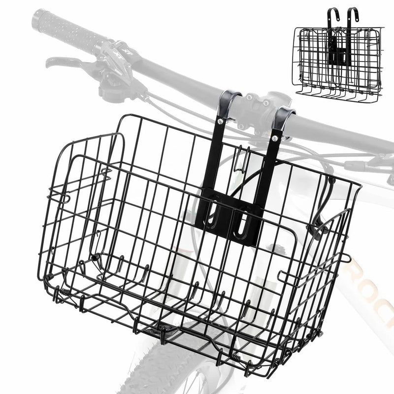 Folding Steel Mesh Bicycle Basket-1
