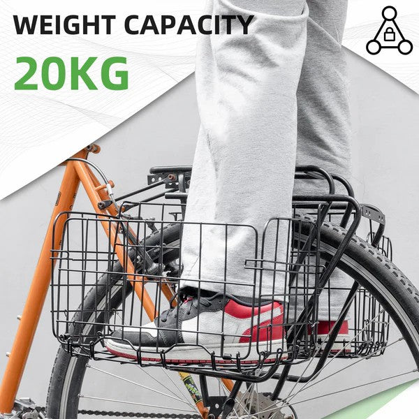 Folding Steel Mesh Bicycle Basket-4