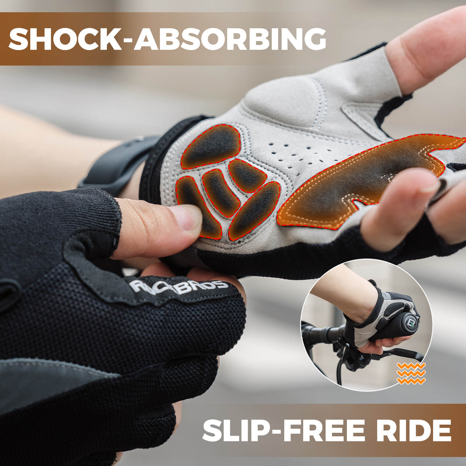 ROCKBROS Breathable Half Finger Cycling Gloves for Summer Rides-4