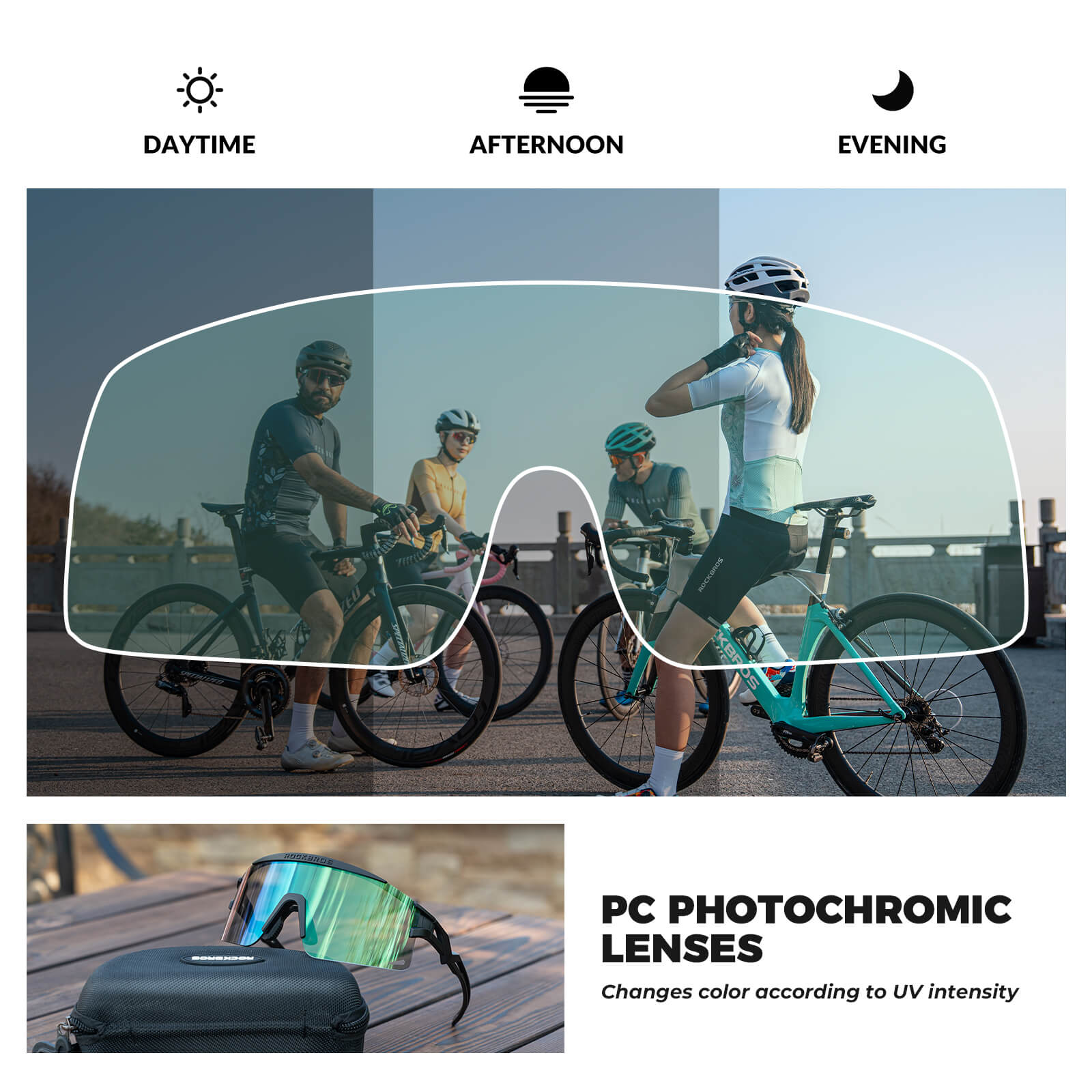 Half Frame Photochromic Cycling Sunglasses - SP337-7