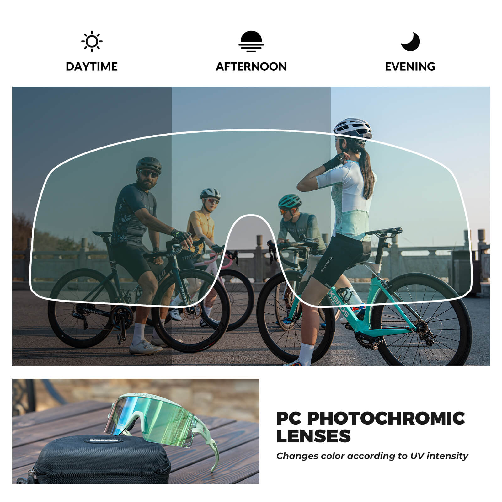 Half Frame Photochromic Cycling Sunglasses - SP337-9