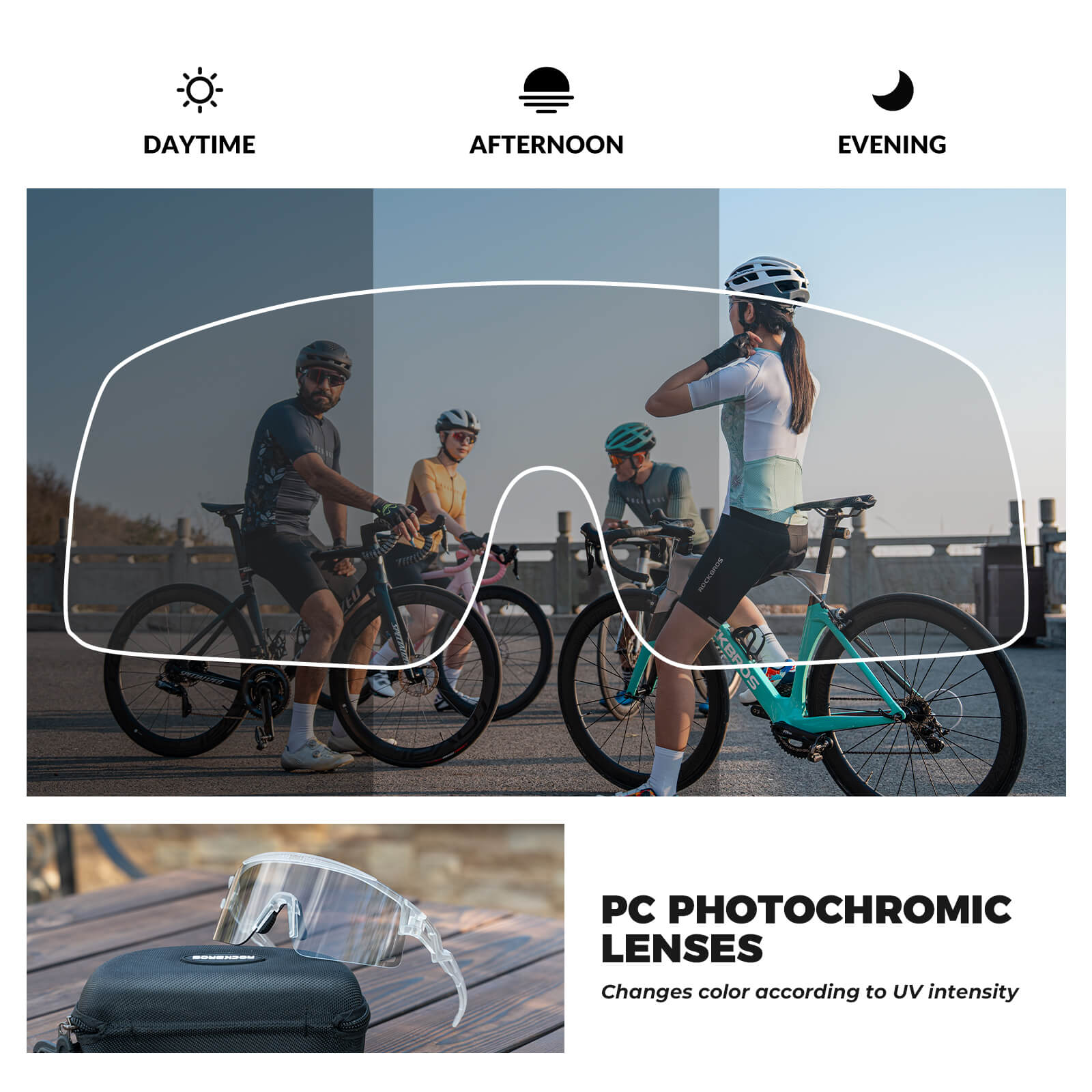 Half Frame Photochromic Cycling Sunglasses - SP337-11