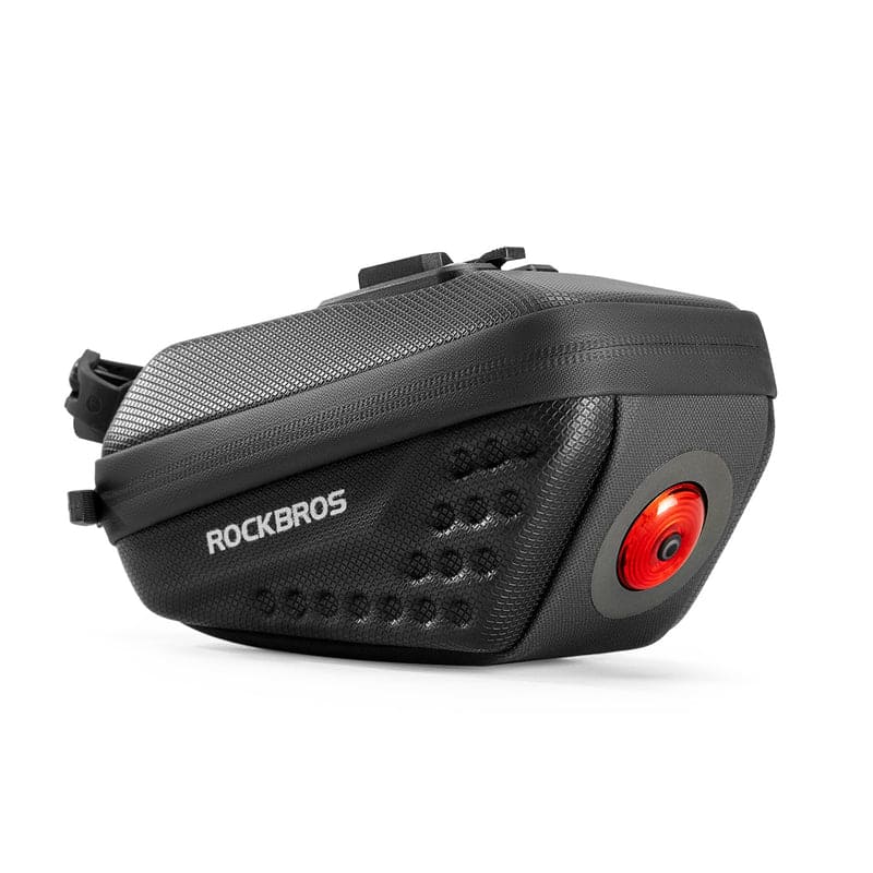 Hard Shell Bike Saddle Bag with Rear Light-0.45L