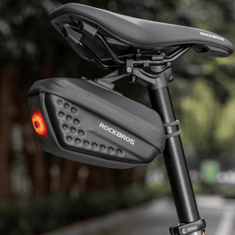 Hard Shell Bike Saddle Bag with Rear Light-0.45L-3