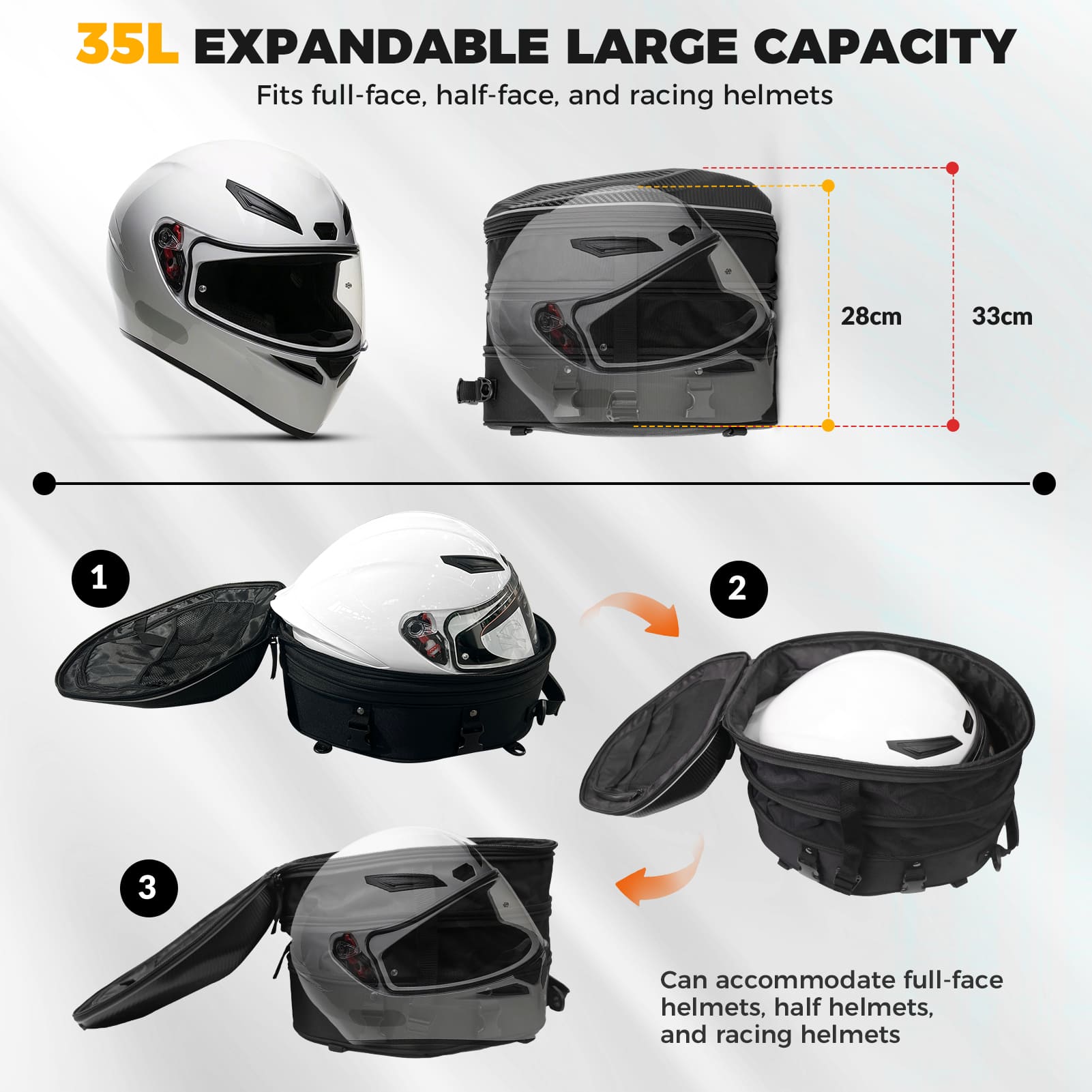 Hard Shell Motorcycle Rear Seat Bag-7