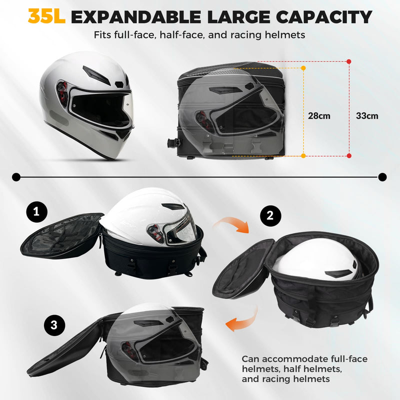 Hard Shell Motorcycle Rear Seat Bag-7