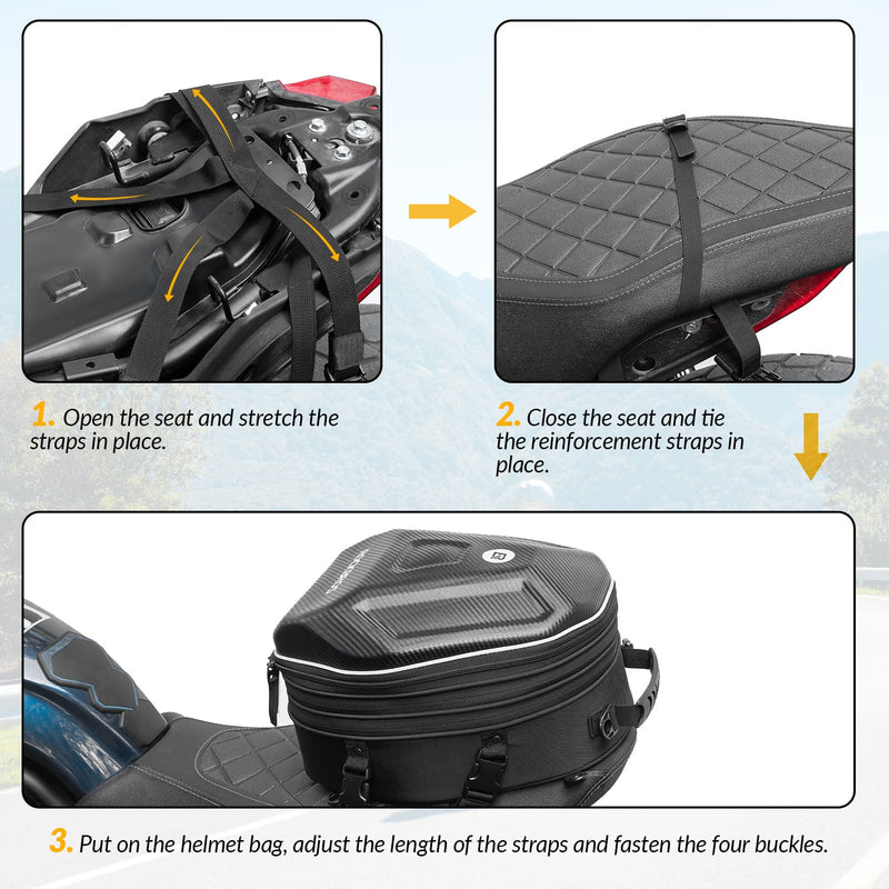 Hard Shell Motorcycle Rear Seat Bag-6