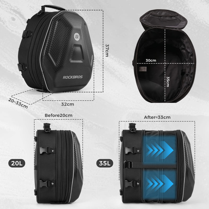 Hard Shell Motorcycle Rear Seat Bag-3