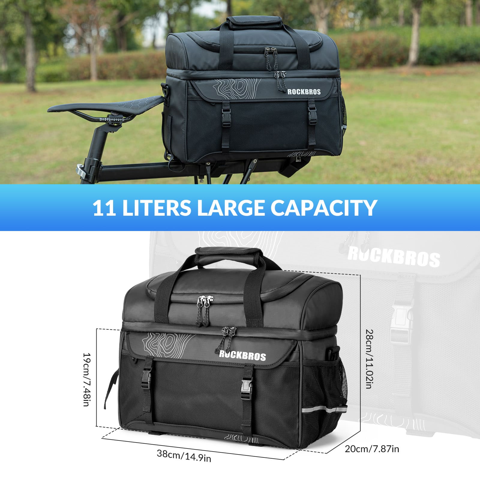 Insulated Bike Rear Rack Cooler Pannier – 11L-6