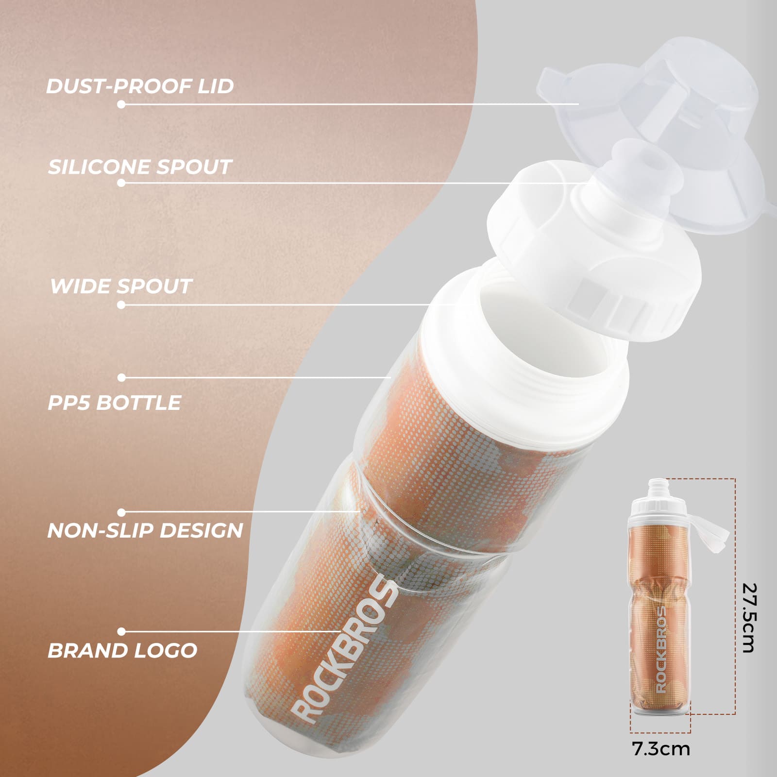 Insulated Leak-Proof Bike Water Bottle - 24OZ-7