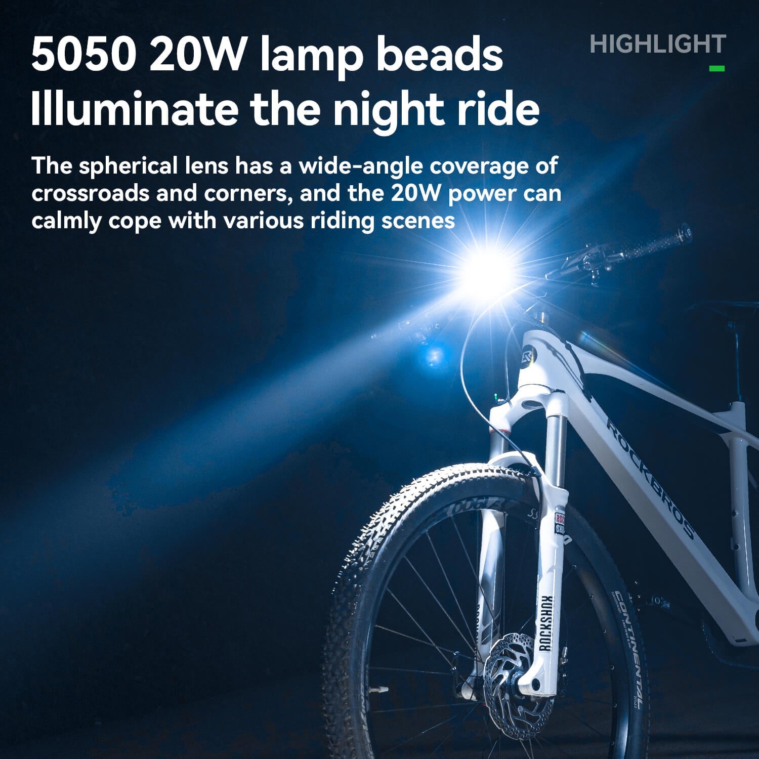 JHL 1200 Lumen Bike Front Light-3