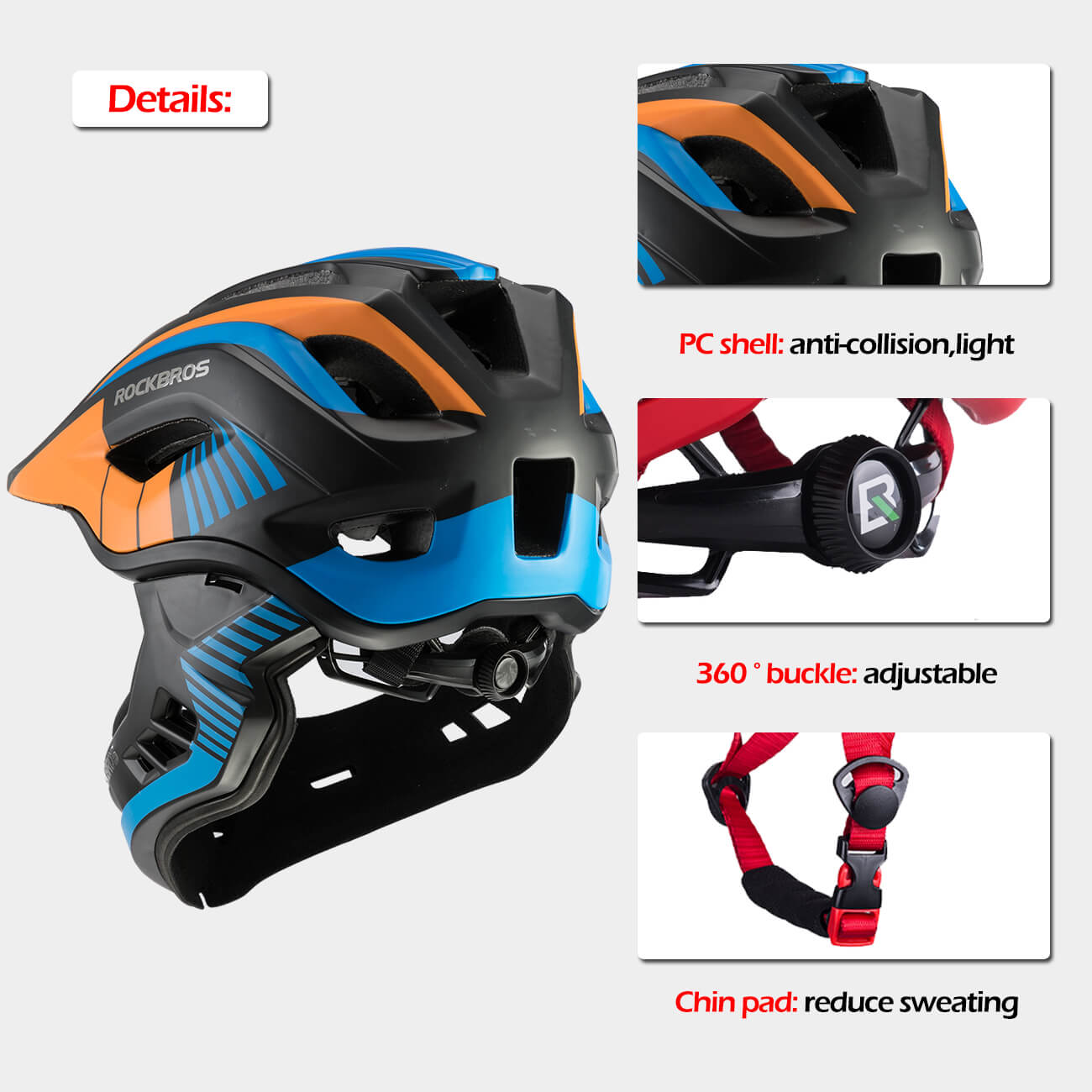Kids Bike Helmet Full Face Safety Helmet-7