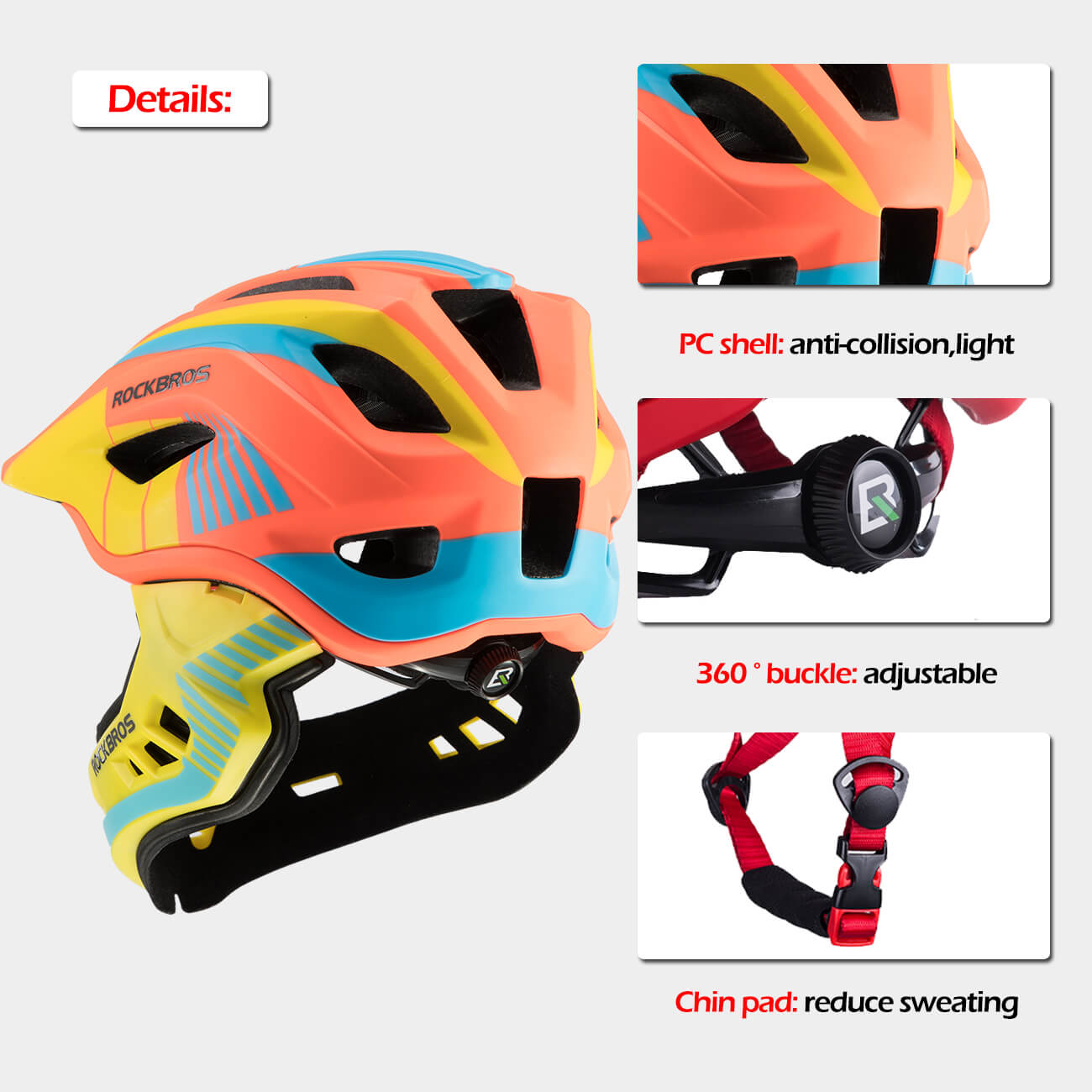 Kids Bike Helmet Full Face Safety Helmet-8