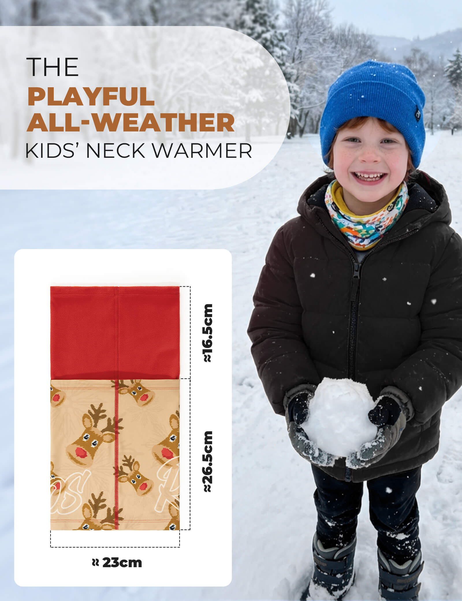 Kids Fleece Warm Face Cover & Neck Gaiter-9