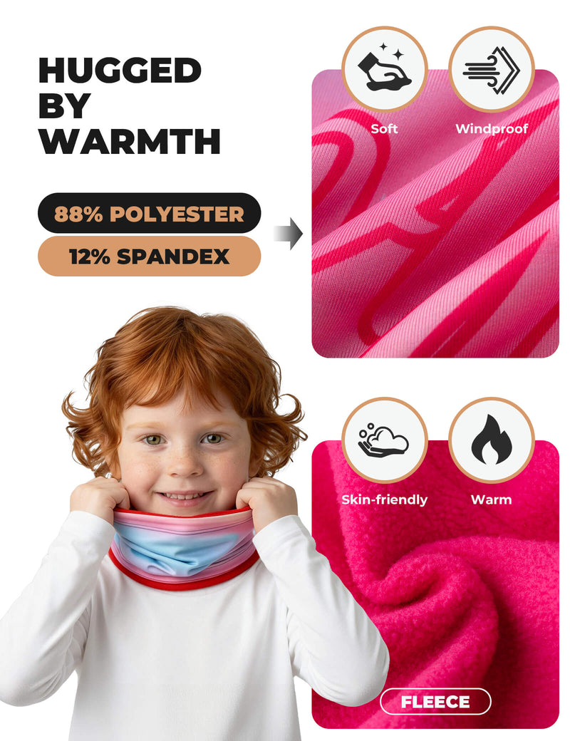 Kids Fleece Warm Face Cover & Neck Gaiter-12
