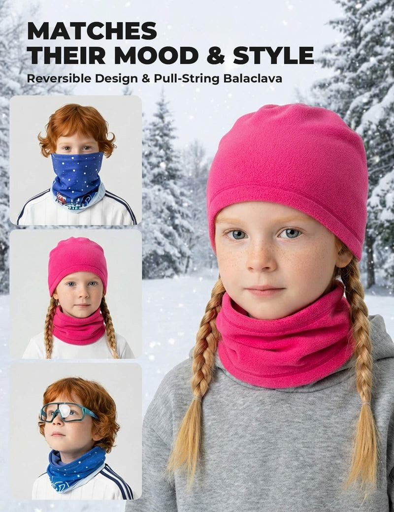 Kids Fleece Warm Face Cover & Neck Gaiter-14