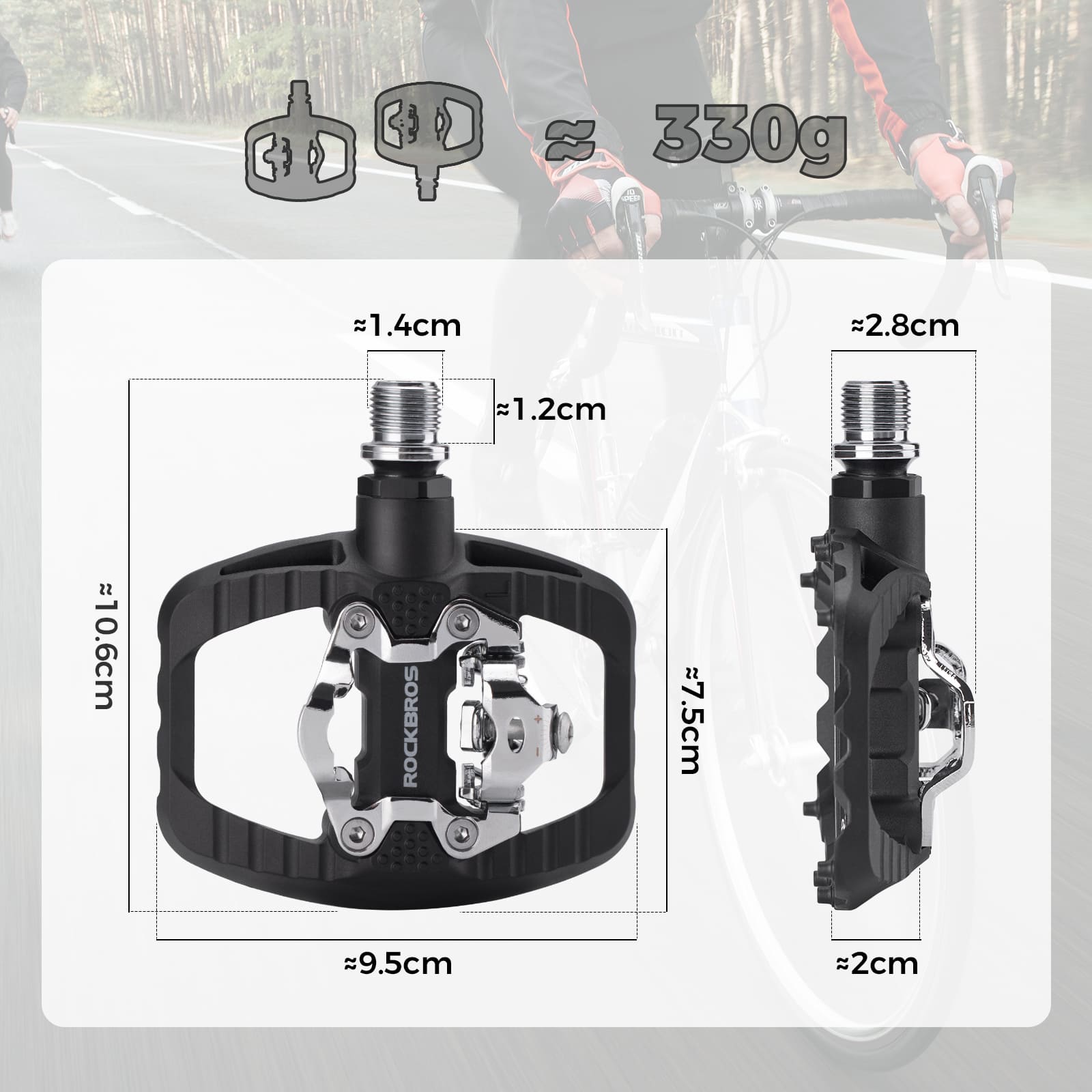 Lightweight Nylon Half-Clip Flat Bike Pedals-5