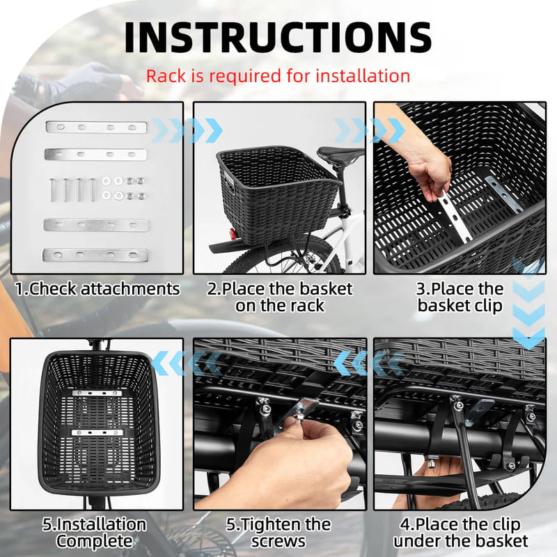 Lightweight Rear Rack Cargo Basket - 30L-9