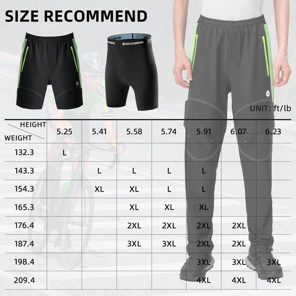 Men's 3-in-1 Convertible Cycling Pants With Padded-7