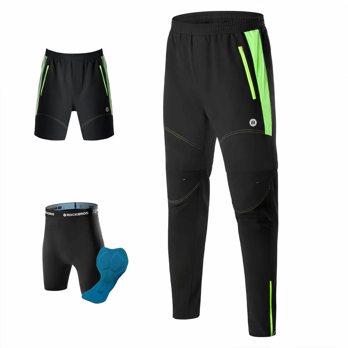 Men's 3-in-1 Convertible Cycling Pants With Padded-1