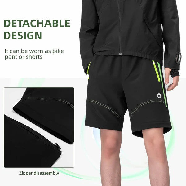 Men's 3-in-1 Convertible Cycling Pants With Padded-4