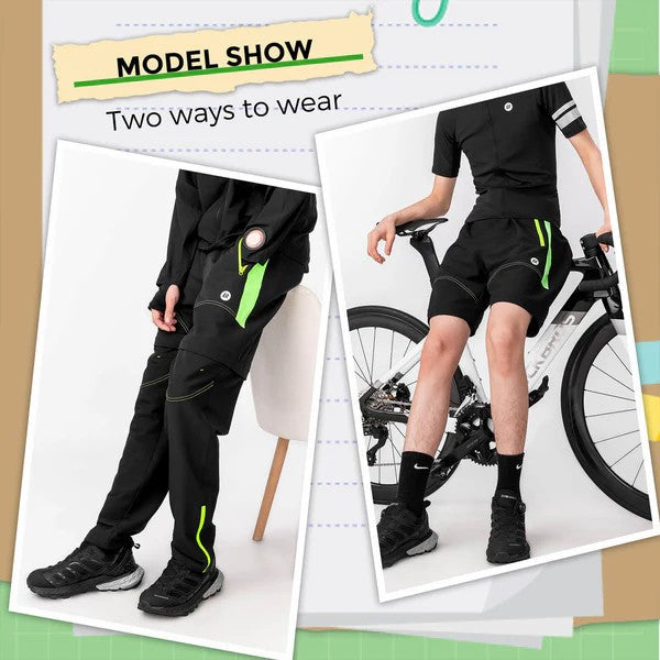 Men's 3-in-1 Convertible Cycling Pants With Padded-6