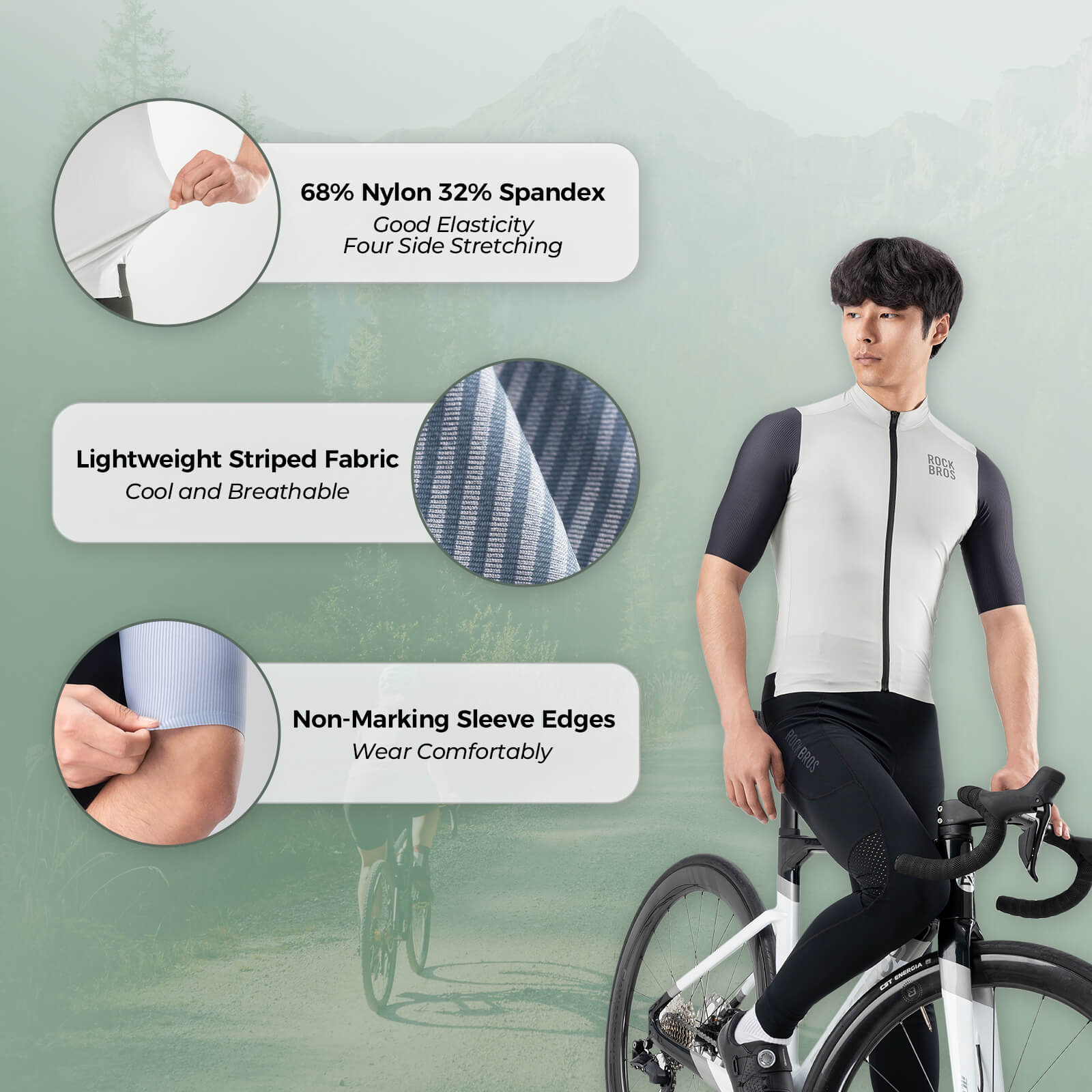 Men's Breathable Short-Sleeve Cycling Jersey-9