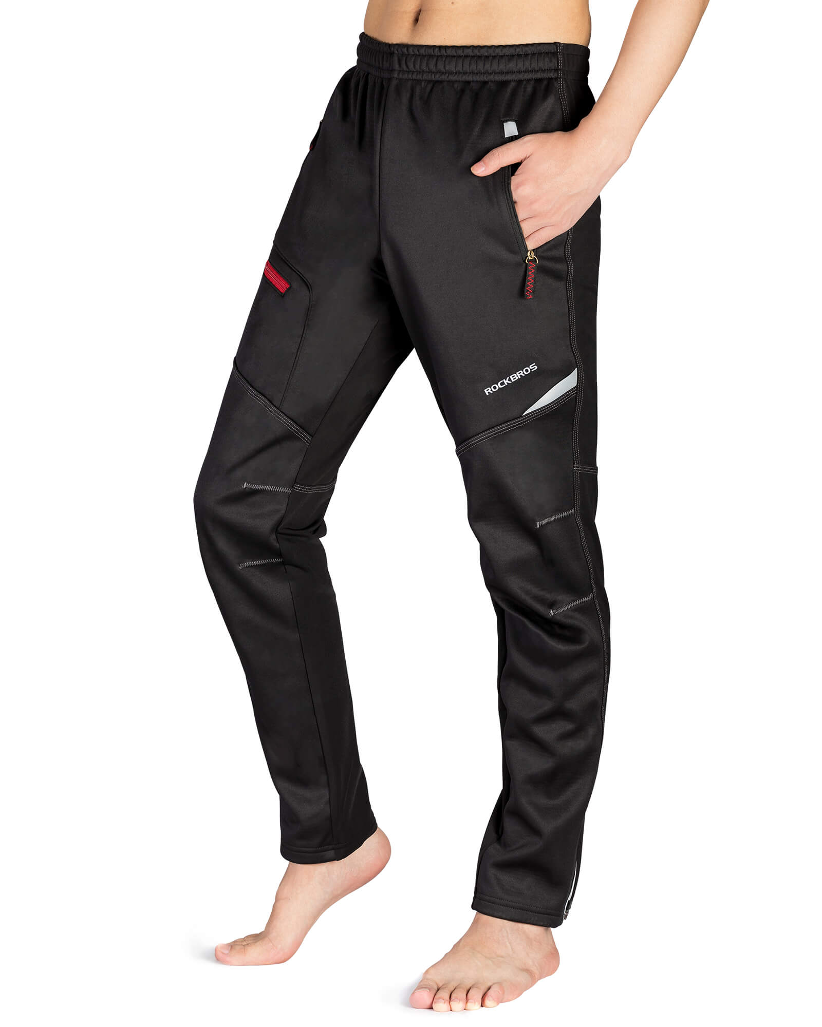 Men's Thermal Fleece Windproof Cycling Pants-1