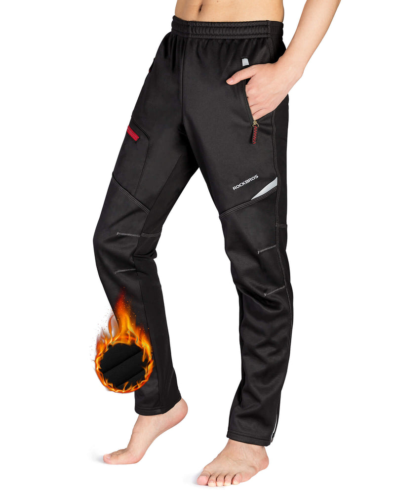 Men's Thermal Fleece Windproof Cycling Pants-2