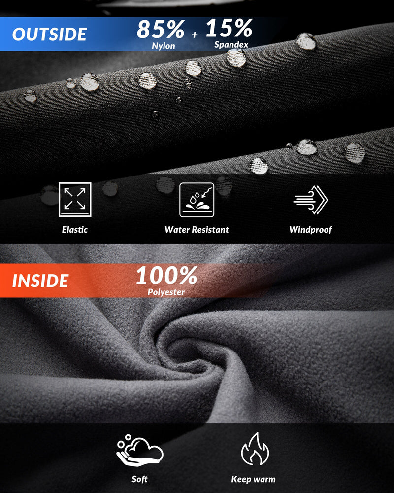 Men's Thermal Fleece Windproof Cycling Pants-3