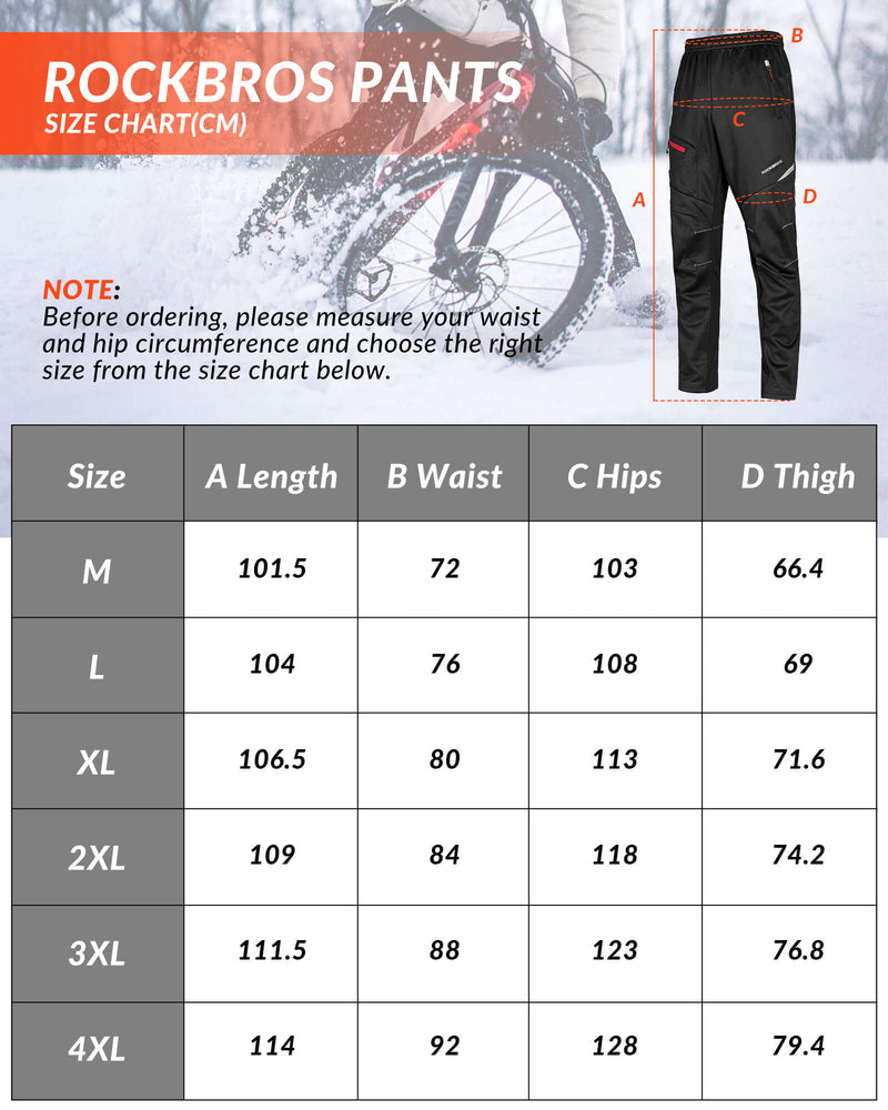 Men's Thermal Fleece Windproof Cycling Pants-7