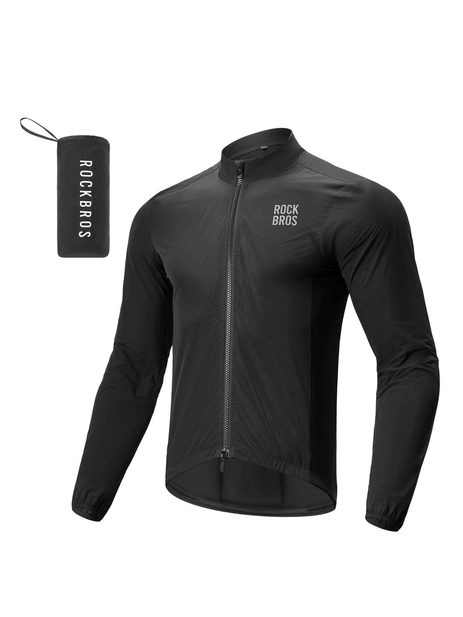 Men's Windproof Cycling Jacket Foldable Bike Windbreaker-3