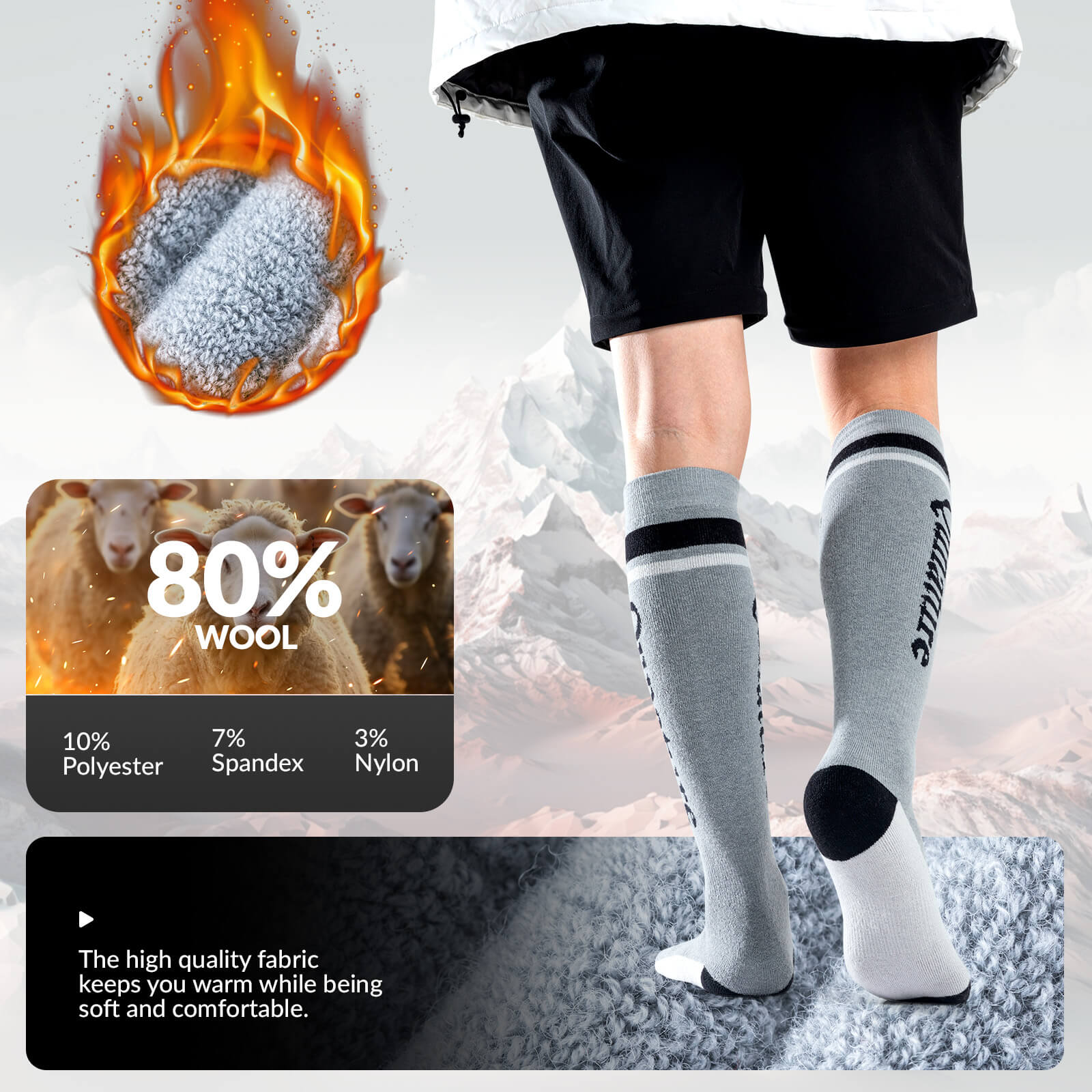 Merino Wool Ski Socks-15