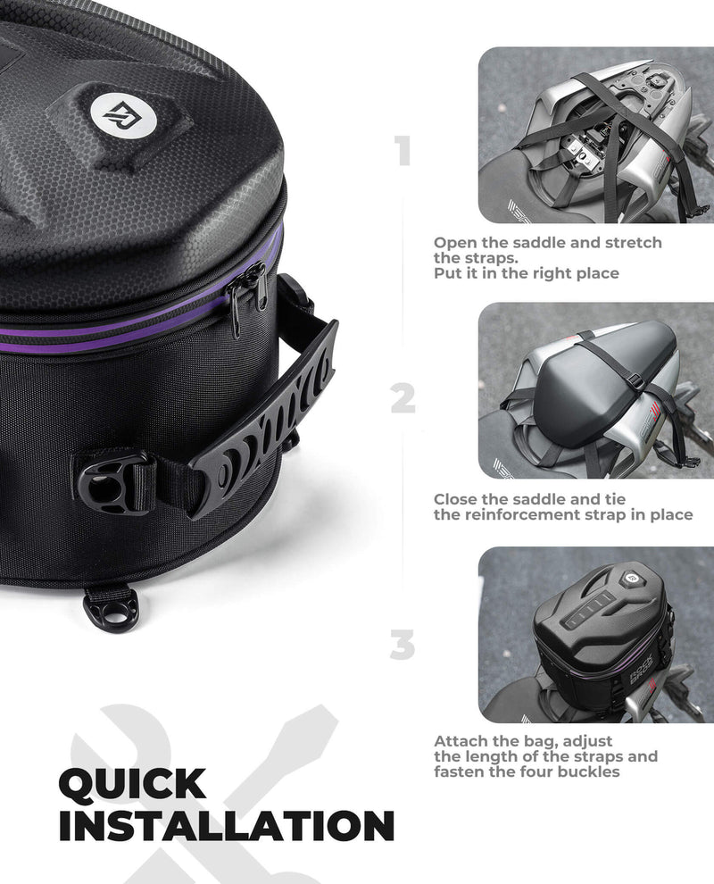 Motorcycle Hard Shell Tail Bag-8