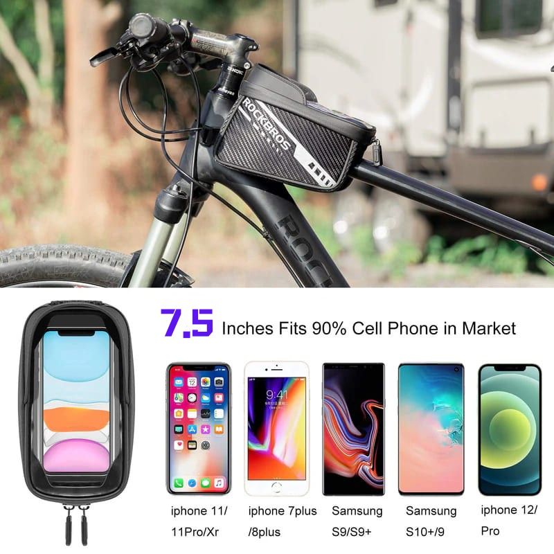 Phone Holder Top Tube Bag – Under 7.5”-3