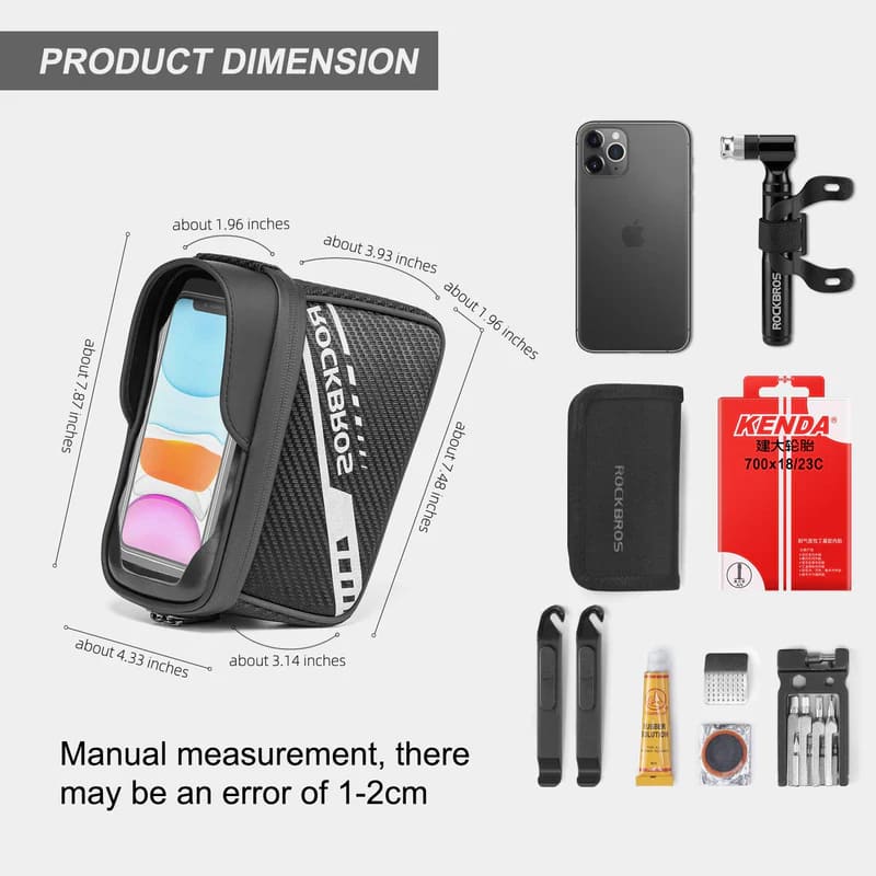 Phone Holder Top Tube Bag – Under 7.5”-4