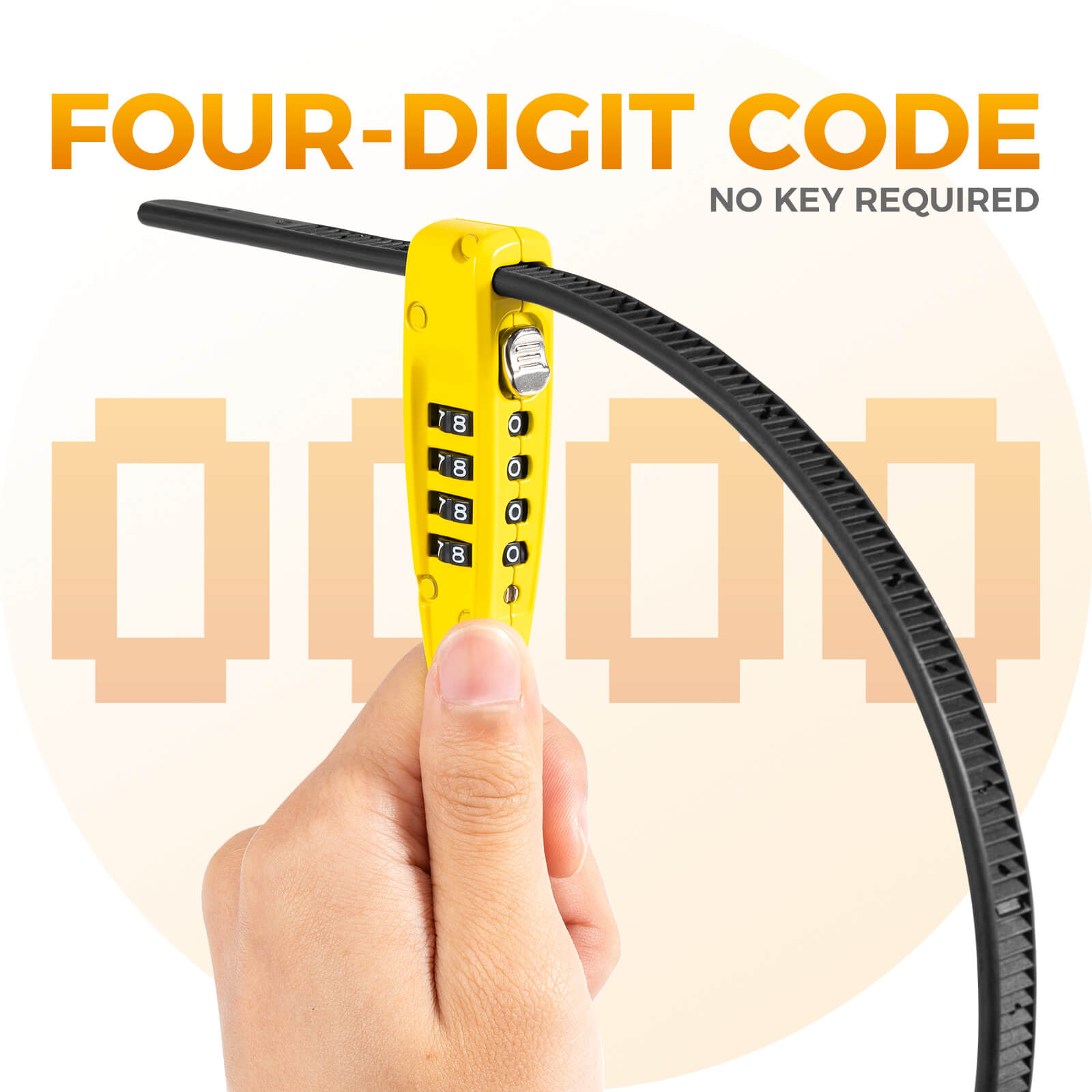 Portable Combination Cable Lock - 52cm-2