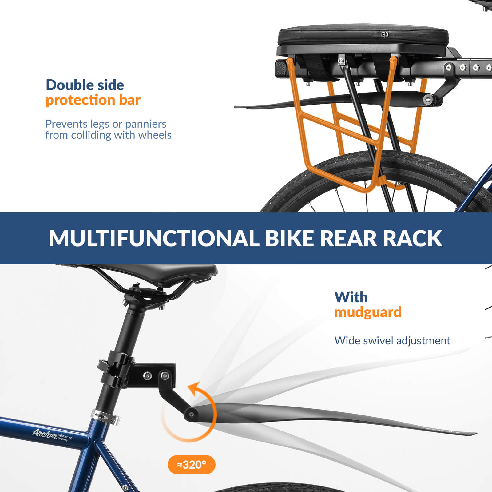 Quick Release Bike Rear Rack-4