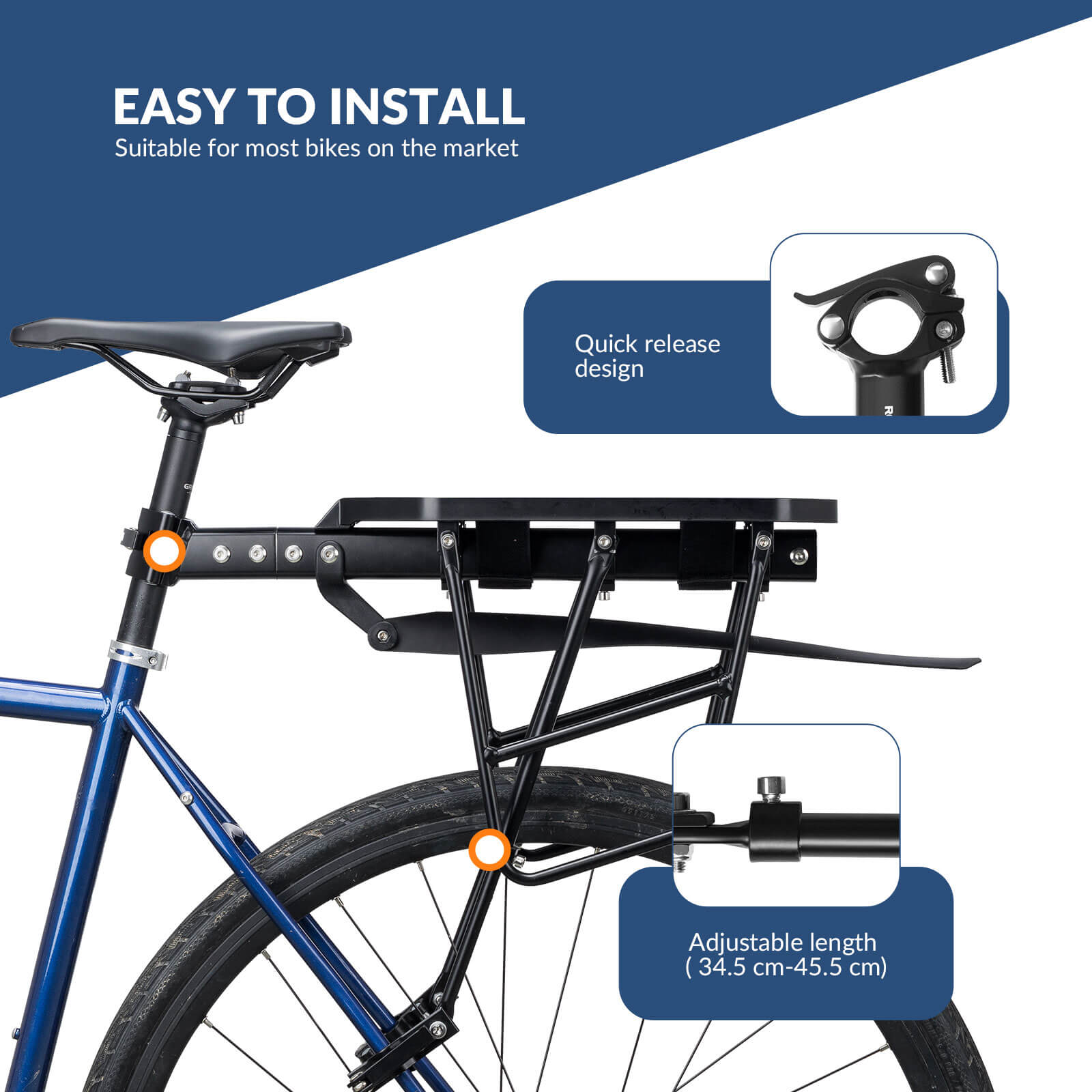 Quick Release Bike Rear Rack-5