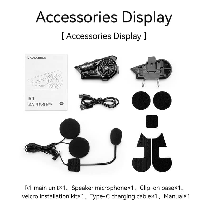 R1 Motorcycle Helmet Bluetooth Headset-11