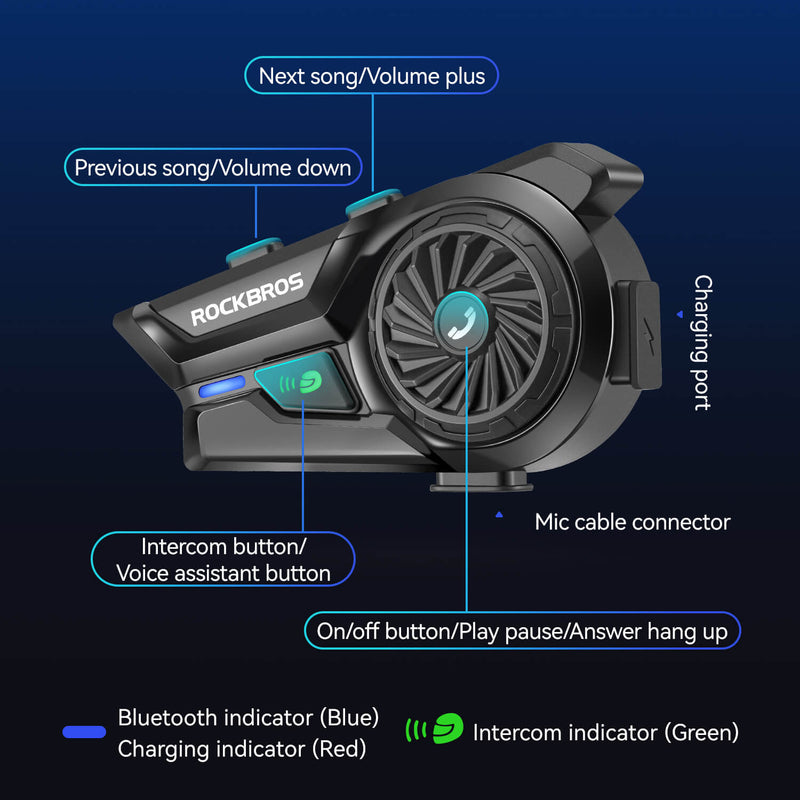 R1 Motorcycle Helmet Bluetooth Headset-7
