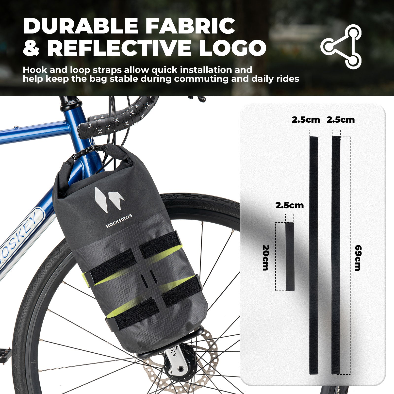 RideMate Front Fork Rack Bag - 7L-9