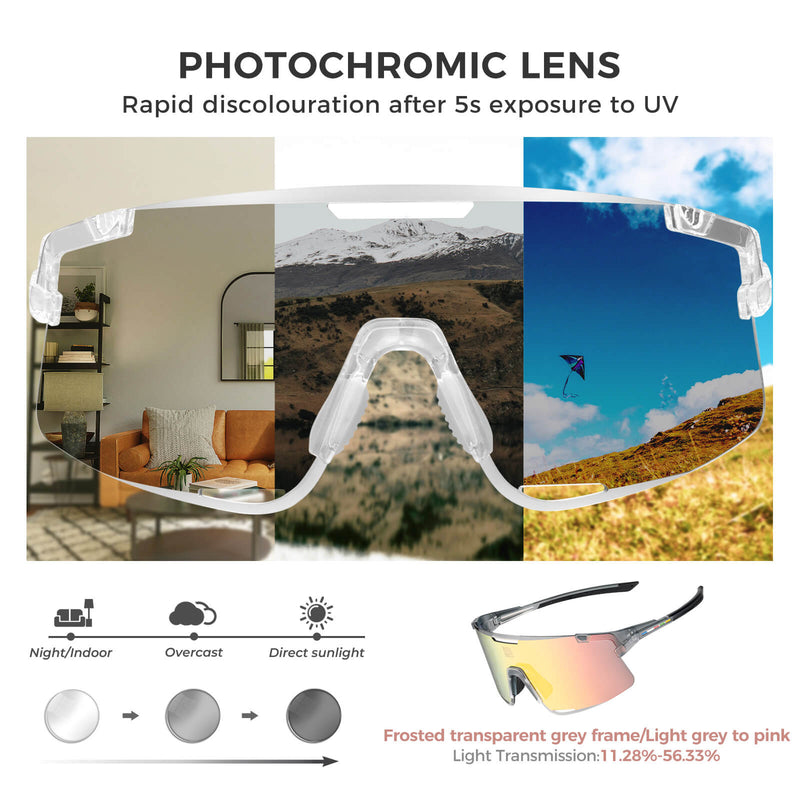 ROAD TO SKY BOUNDLESS Photochromic Cycling Glasses 3 Lens Set-10