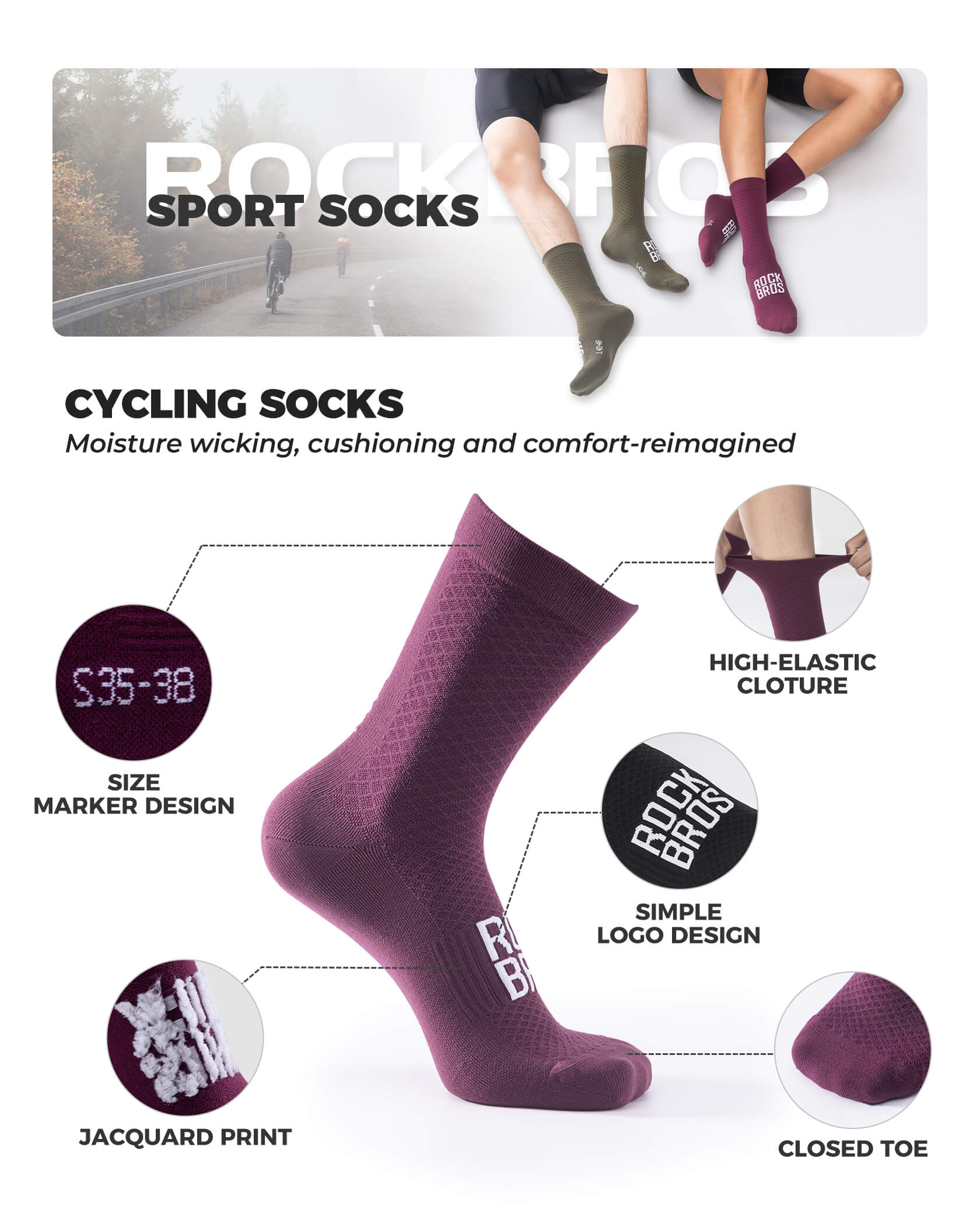 ROAD-TO-SKY Breathable Cycling Socks-19