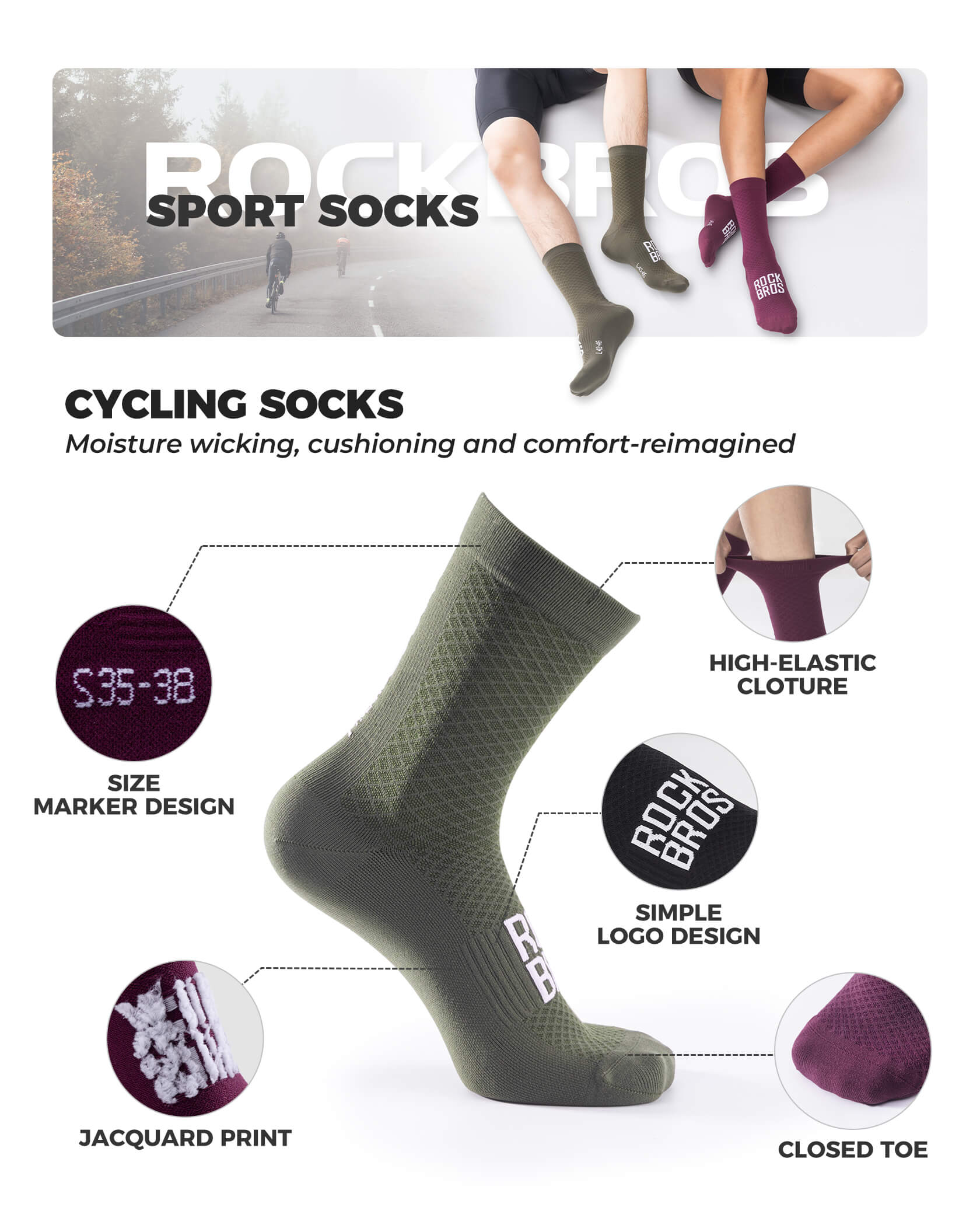 ROAD-TO-SKY Breathable Cycling Socks-20